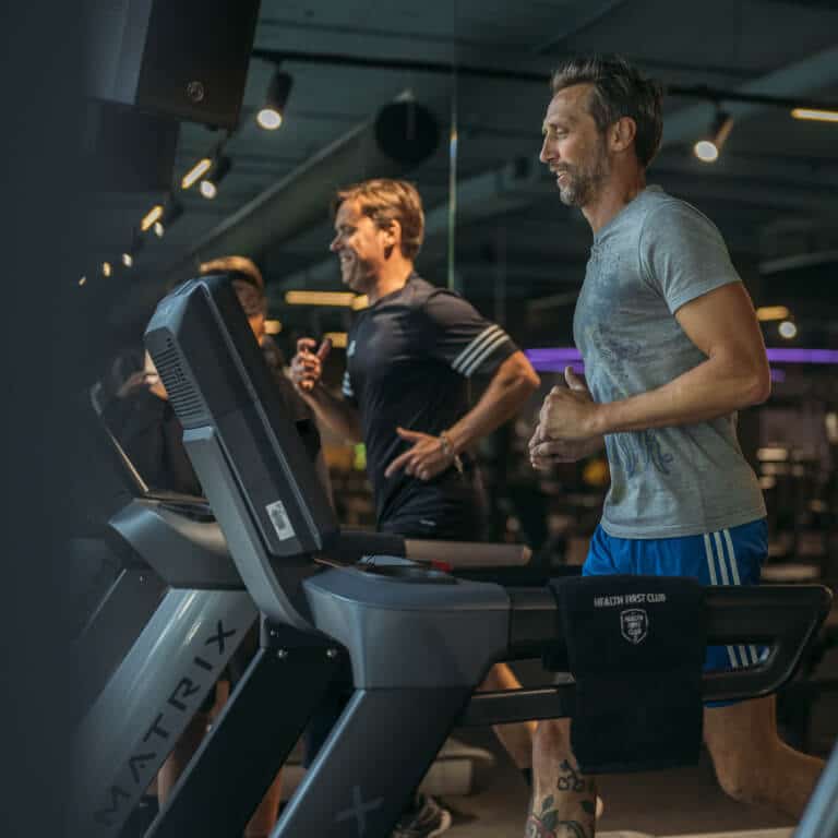 Man running treadmill